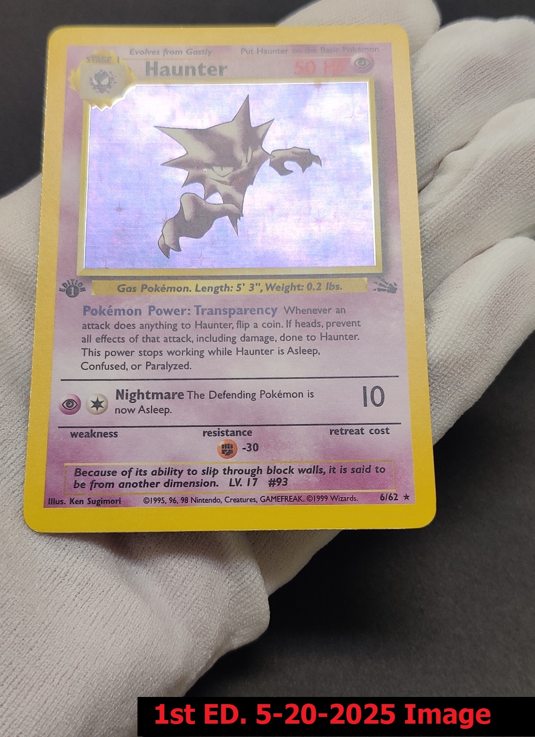 Haunter - 6/62 - Holo Rare - 1st Edition